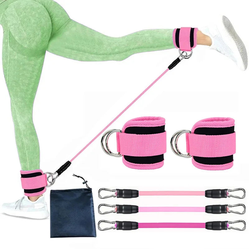 Ankle Straps Resistance Bands Set Fitness Workout Exercise Equipments Ankle Weights Yoga Elastic Fitness Band For Gym Man Woman