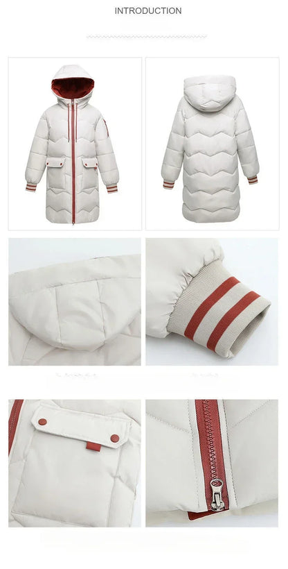 2025 Winter Women Jacket Coats Long Parkas Female Down Cotton Hooded Overcoat Thick Warm Jackets Windproof Casual Student Coat