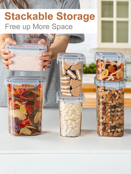 Kitchen Storage Container with Lid Airtight Set of 16 Set 2.8 L / 2.0 L / 1.4 L / 0.8 L/0.52L/0.32L/0.24L  BPA Free