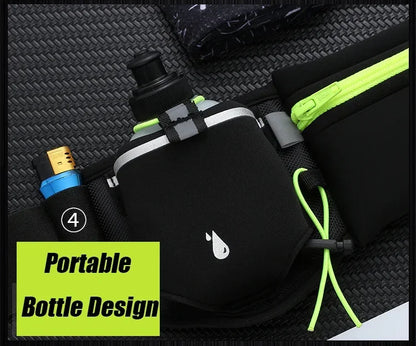 Trail Running Waist Pack For Man/Woman Marathon Phone Water Bottle Sports Fanny Pack Fitness Dual Pocket Running Belt Waist Bag