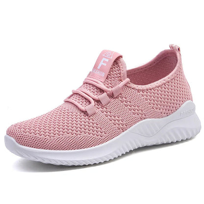 Women's shoes 2025 mesh breathable comfortable sports shoes soft sole lightweight fashion casual shoes