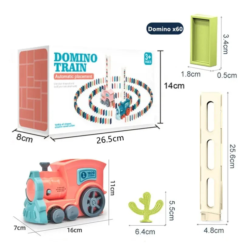 Educational Children's Toys Colorful Dominoes Fun Automatic Delivery Electric Small Train Educational DIY Toys