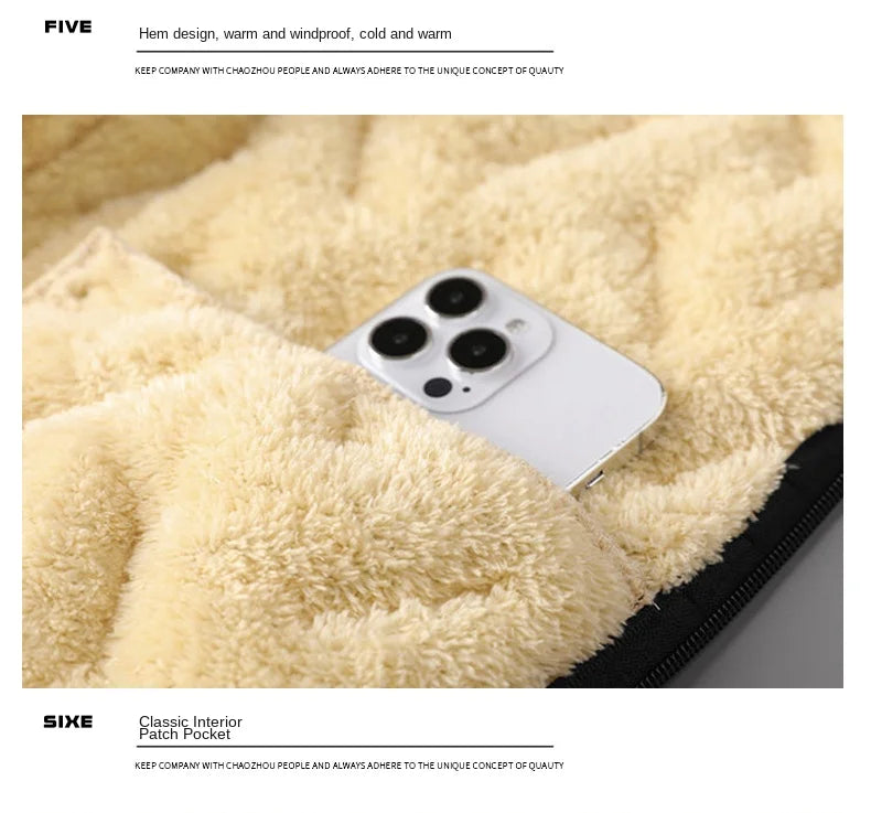 Men's winter faux wool cotton coat thick cotton coat warm and casual versatile loose and oversized stand up collar cotton coat