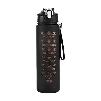 800ML Large Capacity Sports Water Bottle Leak Proof Plastic Drinking Cup With Scale Suitable For Travel Fitness Leakproof