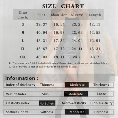 Women's Faux Mid-Length Thickened Ouwear Fashion Comfortable Suit Collar Coat Top Plush Warm Coat Elegant Bohemian Styles Wear