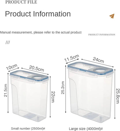 Kitchen Food Storage Tank Miscellaneous Grain Storage Box 2.5L/4L Set Transparent PP Sealed and Waterproof Storage Tank 4pc