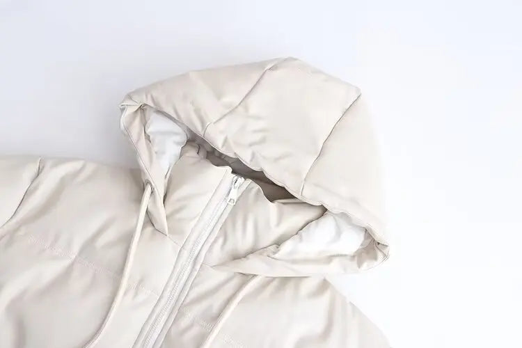 Women's Winter Cold Coat Promotion Women Elegant Hooded Anorak Cotton Jacket Warm Parkas Overcoat Female Black White Clothing