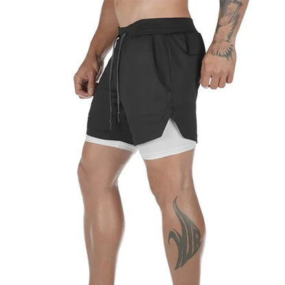 Men's Gym Performance Shorts 2 In 1 Running Quick-Drying Jogging Short Pants Workout Sportswear Yoga Basketball Shorts