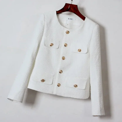 Coat Women Winter Jacket New Autumn and Winter Korean Women's Single-breasted High-quality Chic Tweed Retro Top Coat Women 2024