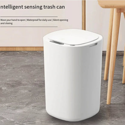 2025 new smart induction trash can for household sealing 12L cracked and cover smart trash can for living room bathroom kitchen