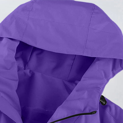 Women'S Tops Hooded Windbreaker Women'S Jacket Waterproof Coat Outdoor Travel Contrast Functional Style Solid Color Adventure