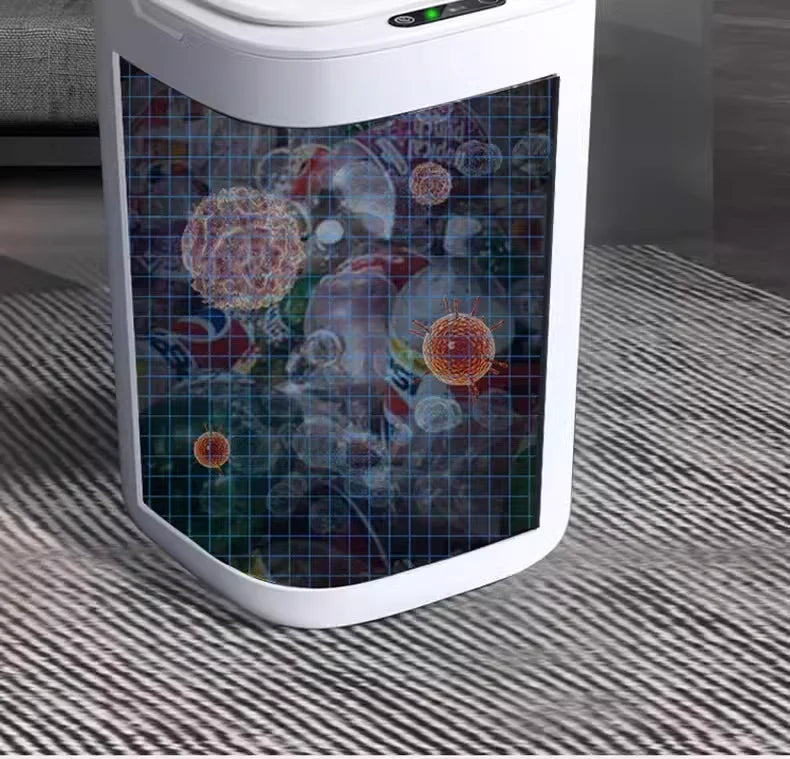 2025 new smart induction trash can for household sealing 12L cracked and cover smart trash can for living room bathroom kitchen
