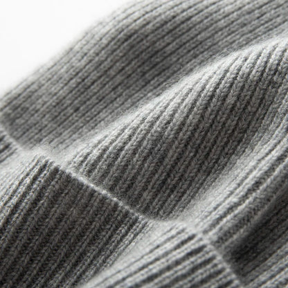 Winter New Hat for Men Knitted Korea Beanie Thick Hats Autumn Outdoor Warm Streetwear Cap Man 100% Cashmere Solid Color Soft Hat