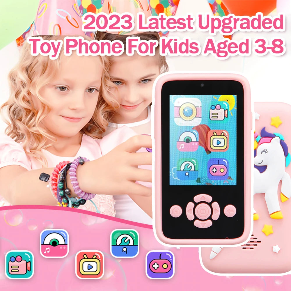 Children Phone Camera Toys Mp3 Music Player Puzzle Games Tooddler Leaning Toys for Girls Boys Age 3-10 Birthday Gifts With 32G