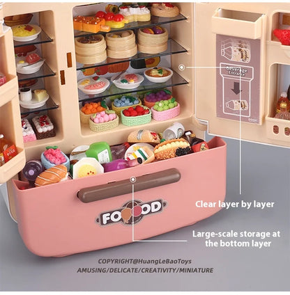 Children's toys simulated refrigerator girl boy large kitchen mini food play house holiday gift wisdom
