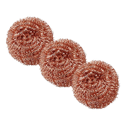 Kitchen Cleaning Tools 3x Copper Metal Wire Sponge Ball Iron Tip Nozzle Cleaner Slag Remover Tool Cooper Coated Scourers