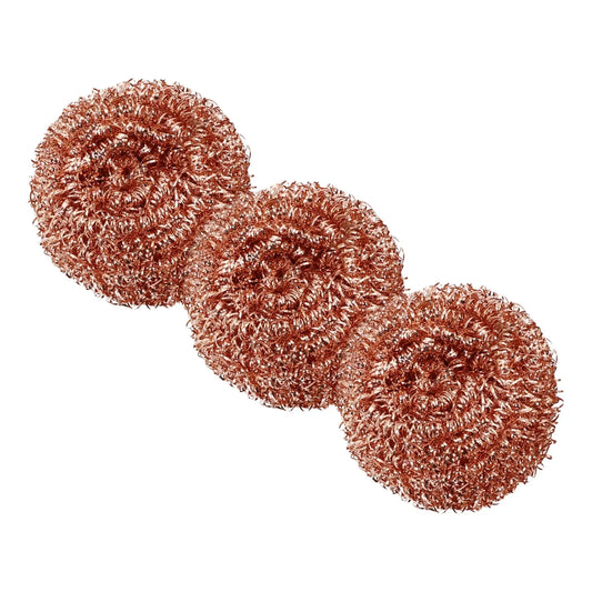 Kitchen Cleaning Tools 3x Copper Metal Wire Sponge Ball Iron Tip Nozzle Cleaner Slag Remover Tool Cooper Coated Scourers