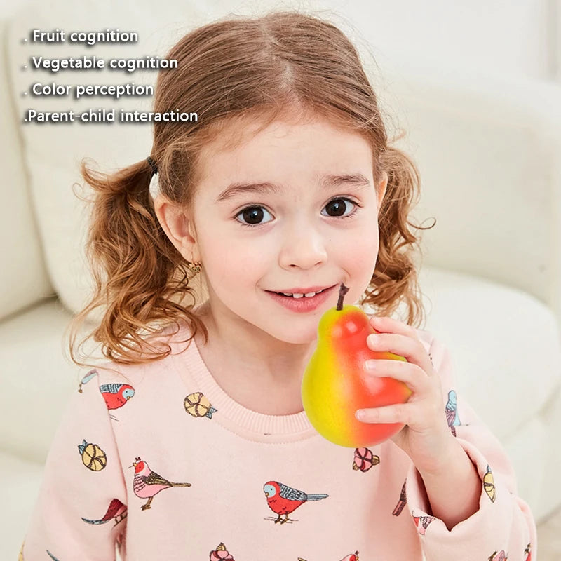 Children Wooden Kitchen Dessert Making Toys Pretend Play Montessori Fruits Vegetables Seafood Simulation Food Set Toys for Girls