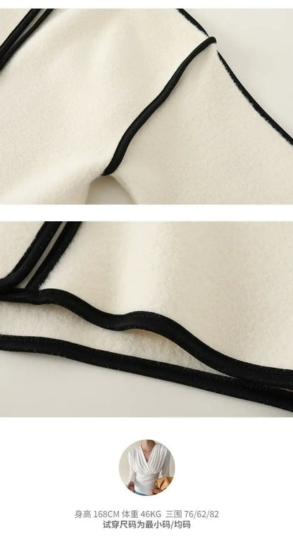 New Women's Double-Sided Woolen Coat Autumn Winter Loose Short Cardigan Outerwear Female Casual Stand-up Collar Jacket Top 3XL