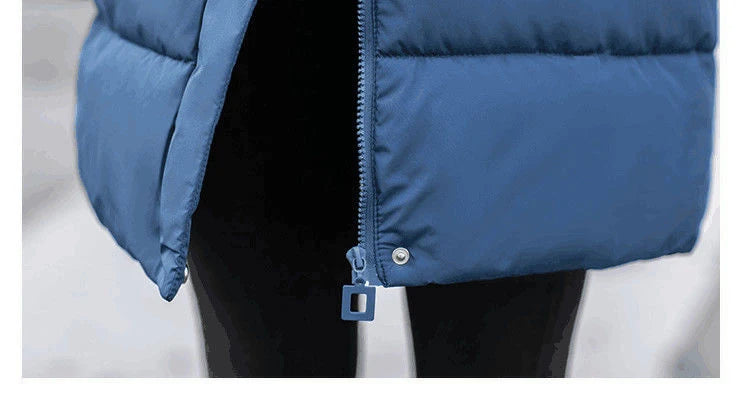 Women's Winter Thickened Jackets Heavy-Weight Coats Hooded Quilted Jacket Long Fitted Parka with Pockets Women down cotton coat
