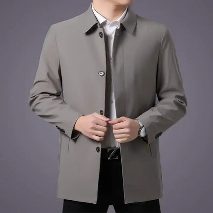Men Coats Brand Top Quality Spring Men's Trench Coat Solid Color Mid-length Jacket male Casual Business Windbreak Jackets