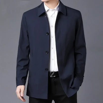 Men Coats Brand Top Quality Spring Men's Trench Coat Solid Color Mid-length Jacket male Casual Business Windbreak Jackets