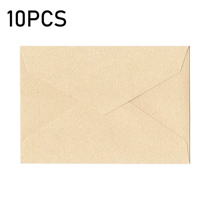 10pcs Window Envelopes for Letters DIY Handmade Gift Packaging Bag Wedding Party Invitation Card Cover Linen Texture Envelopes