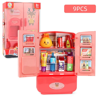 Children Toys Mini Doll Fridge Furniture Kitchen Miniatures Refrigerator Role Playing Game Montessori Play Food Toys for Girls