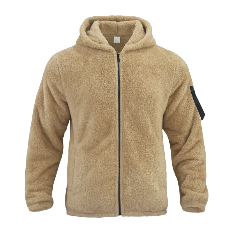 2024 American Style Heavy Coat Men's Winter Jacket Double-sided Fleece Warm Windbreaker Casual Sports Hooded Coat Bomber Jacket