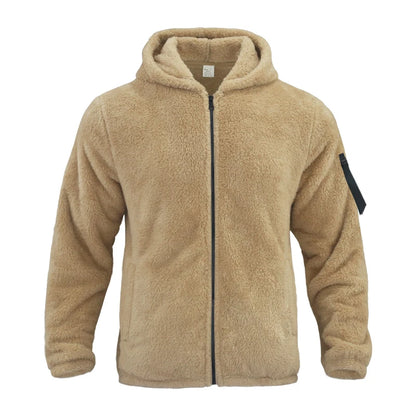 2024 American Style Heavy Coat Men's Winter Jacket Double-sided Fleece Warm Windbreaker Casual Sports Hooded Coat Bomber Jacket