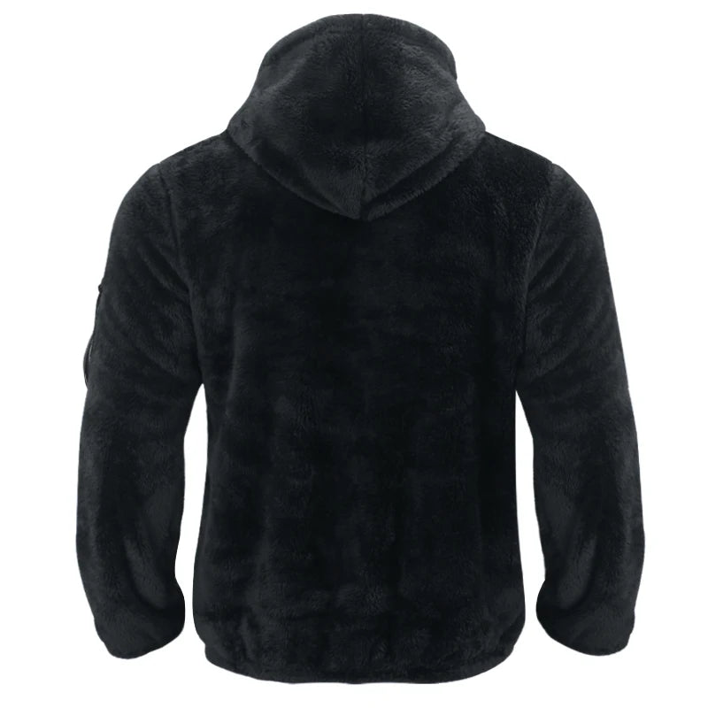 2024 American Style Heavy Coat Men's Winter Jacket Double-sided Fleece Warm Windbreaker Casual Sports Hooded Coat Bomber Jacket