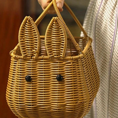 Bunny Easter Woven Basket Craft Storage Basket for Kitchen Restaurant Pantry