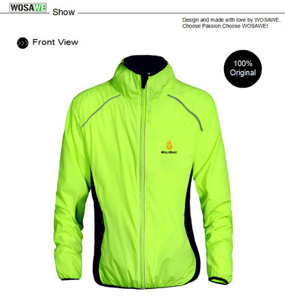 WOLFBIKE Windproof Cycling Jacket Jersey Vest Wind Coat Windbreaker Jacket Outdoor Sportswear Reflective Water Repellent