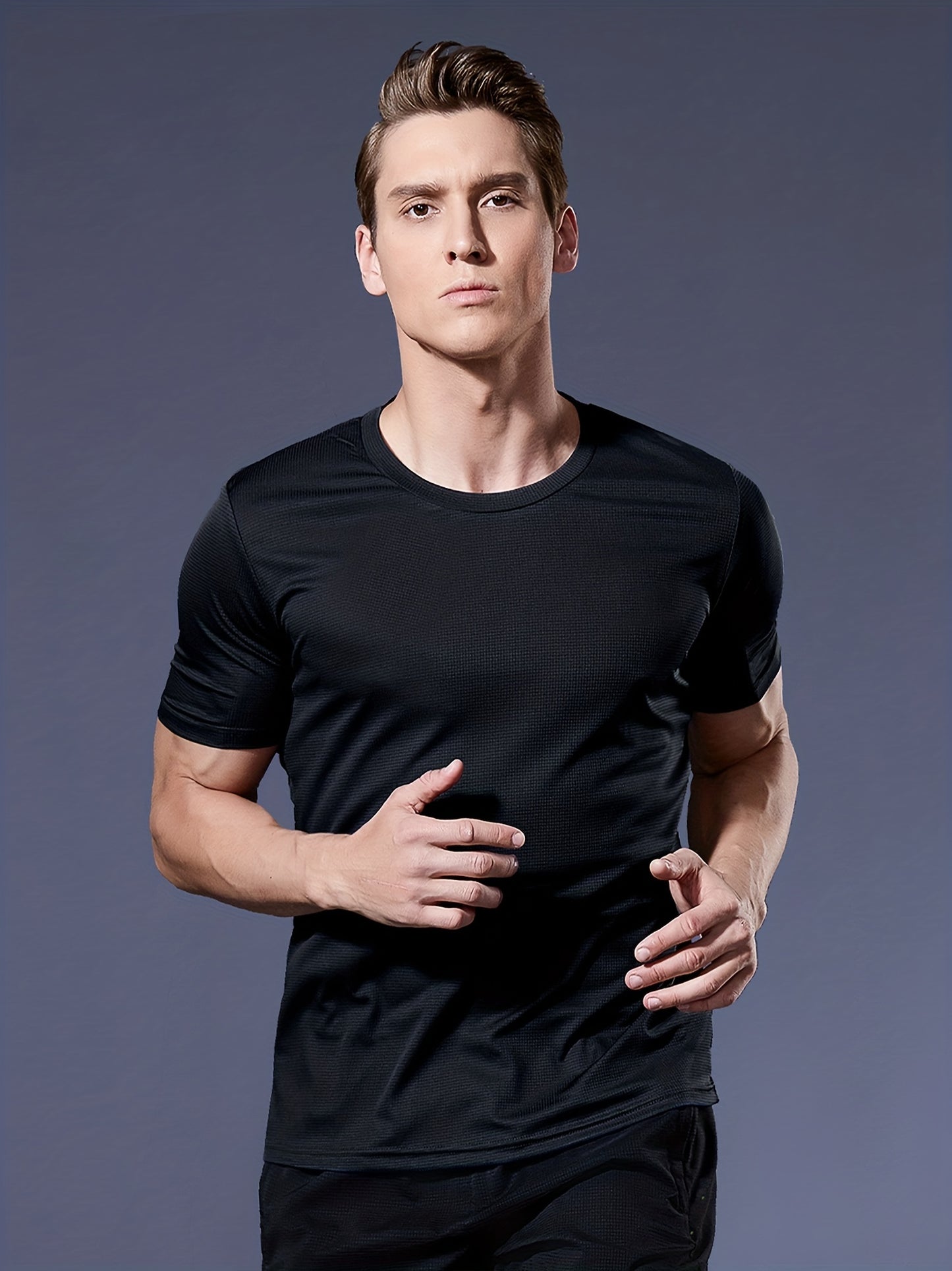 Men's Quick-Dry Athletic T-Shirt - Neon Green Workout Shirt, Lightweight Moisture-Wicking Gym Tee for Running, Training, Boxing, Cycling - Breathable Athletic Top with Round Neck, Gym Shirt, Sports Apparel, Sleek Design, Elas