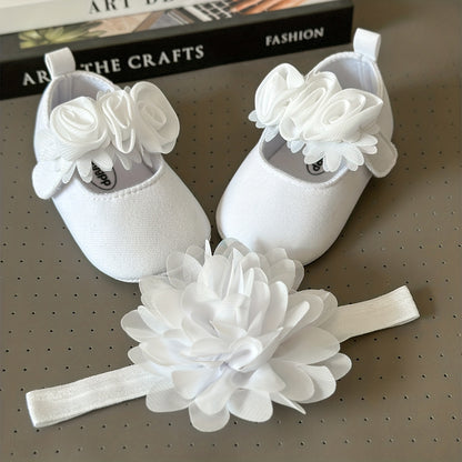 Baby Girls Flower Comfy Non-Slip Crib Shoes For First Walkers Newborn Infant, Spring And Summer