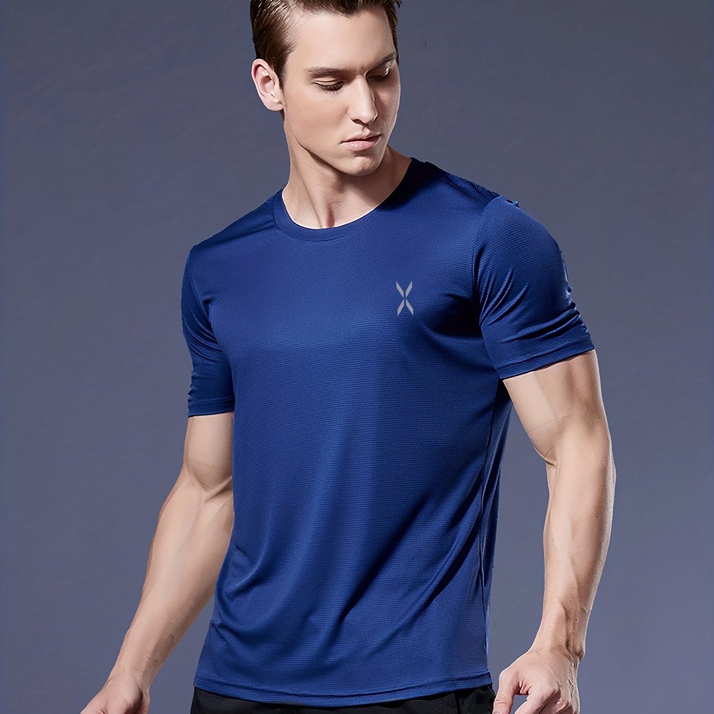 Men's Quick-Dry Athletic T-Shirt - Neon Green Workout Shirt, Lightweight Moisture-Wicking Gym Tee for Running, Training, Boxing, Cycling - Breathable Athletic Top with Round Neck, Gym Shirt, Sports Apparel, Sleek Design, Elas