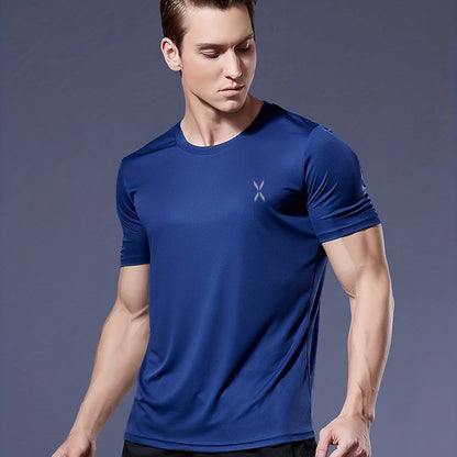 Men's Quick-Dry Athletic T-Shirt - Neon Green Workout Shirt, Lightweight Moisture-Wicking Gym Tee for Running, Training, Boxing, Cycling - Breathable Athletic Top with Round Neck, Gym Shirt, Sports Apparel, Sleek Design, Elas