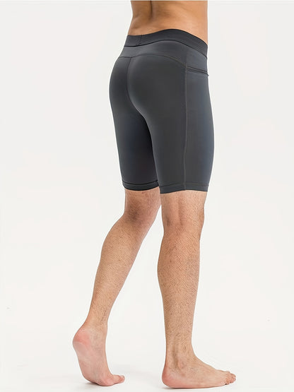 Men's Compression Fitness Shapewear Shorts Zipper Pocket Elastic Sweatwicking Quick Drying Running Training Base Layer Sportswear
