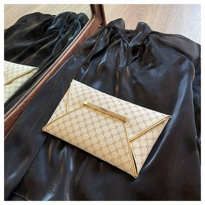 Timeless Vintage Envelop Clutch Wallet - Retro Pattern Coin Purse with Secure Closure - Stylish Square Womens Bag for Daily Glamour and Evening Events