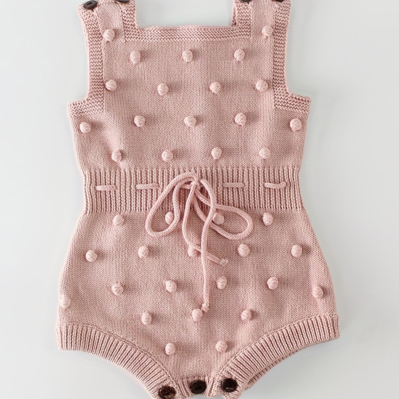 Adorable Hand-Knitted Newborn Baby Romper - Soft 100% Cotton, Pompom Details, Breathable, Comfortable, One-Piece Jumpsuit Overalls for Baby Boys and Girls, 2022 Latest Design
