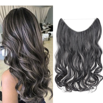 Hair Extensions Invisible Hair Extensions Secret Hidden Wire Long Curly Hair Pieces For Women Synthetic