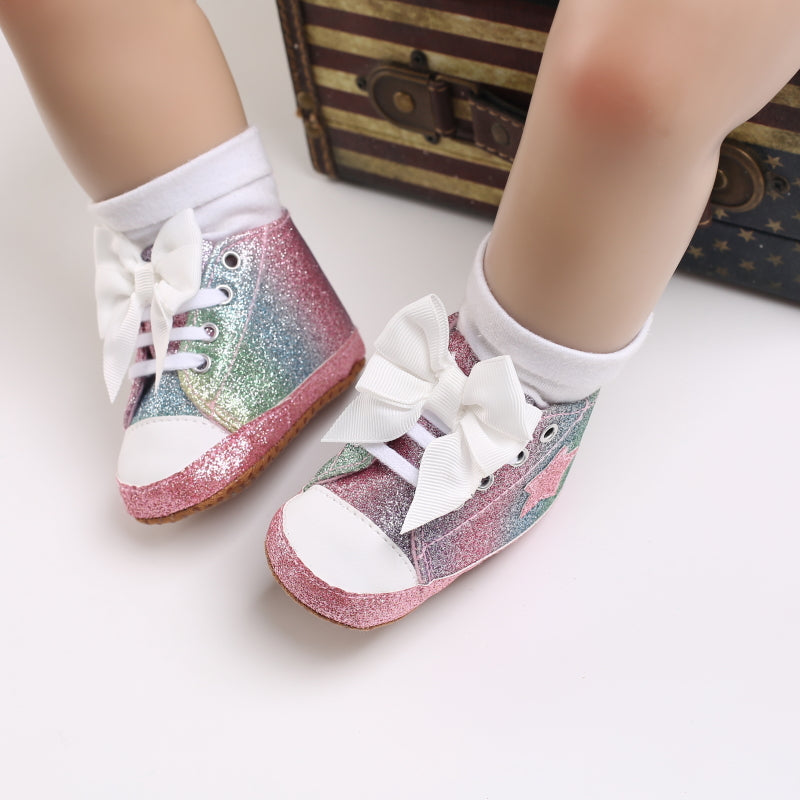[Fashionable Star Shoes] Soft Non-Slip Baby Girl's Fashionable Five-Pointed Star Children's Sports Shoes | First Pair Toddler Shoes