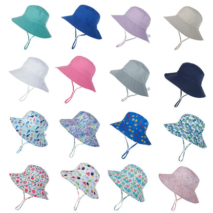 Summer Baby Sun Hats for Girls And Boys, Beach Bucket Hats for Ages 0-8.