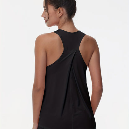 Women's Sleeveless Running Tank Top, Athletic Gym Workout Jogging Yoga Vest Top, Quick-Dry, Breathable Sportswear
