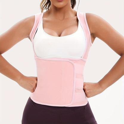 Sports Women's Sweat-Sweat Sauna Suit, Waist-Cinching Shapewear with Fixed Bra for Sagging Prevention, Slimming Running Sportswear, Easy Stick-On Design, Tummy Control Yoga Outfit, Sexy Fitness Jacket, Body Sculpting Underwea