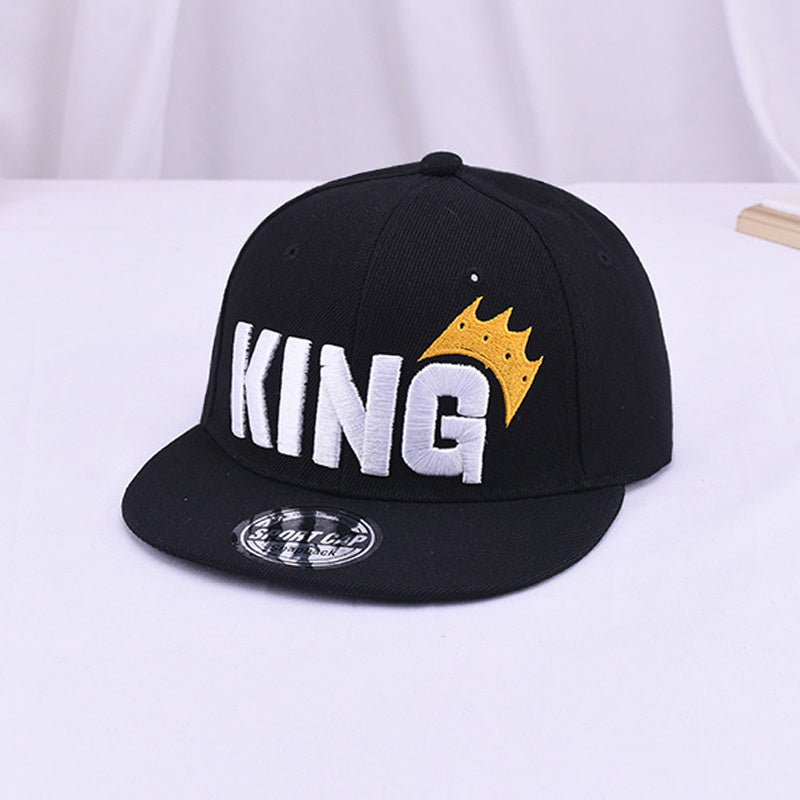 Youngsters' Hip Hop Snapback Caps - "KING" Embroidered with Crown Design, Breathable & Adjustable, Sun-Protective Baseball Hats for Boys & Girls, Perfect for Spring & Summer Outdoor Fun, Hip Hop Hat