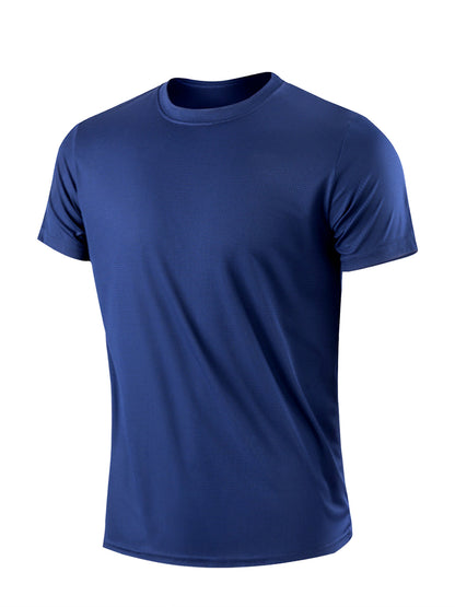 Men's Quick-Dry Athletic T-Shirt - Neon Green Workout Shirt, Lightweight Moisture-Wicking Gym Tee for Running, Training, Boxing, Cycling - Breathable Athletic Top with Round Neck, Gym Shirt, Sports Apparel, Sleek Design, Elas