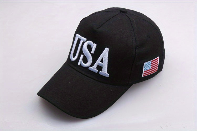 Premium USA Themed Embroidered Cotton Baseball Cap - Unisex Trucker Hat for Hip-Hop Style - Comfortable & Stylish