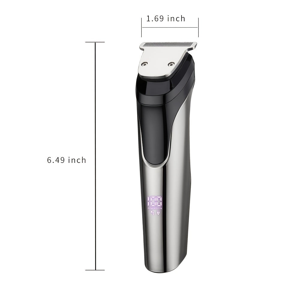 Beard Trimmer For Men, All-in-One Men's Hair Clipper Hair Trimmer, Mustache Body Nose Ear Facial Cutting Shaver, Electric Razor Grooming Kit, USB Rechargeable Cordless & Led Display, Holiday Gift For Him Father's Day Gift