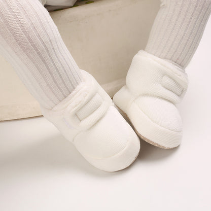 Toddler Baby Girls Booties Plus High Top Slippers Indoor Shoes Crib Shoes First Walker Shoes For Winter